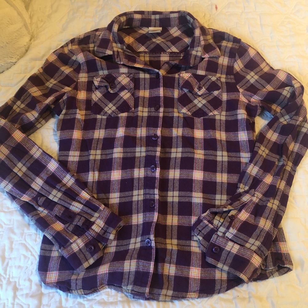 Mossimo flannel shirt target purple medium button